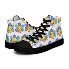 Smiling Flowers Women’s high top canvas shoes sneakers Gift for her