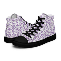 Purple Spotted Leopard Print Women’s high top canvas shoes sneakers