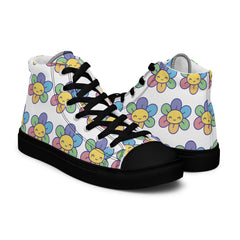 Smiling Flowers Women’s high top canvas shoes sneakers Gift for her