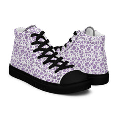 Purple Spotted Leopard Print Women’s high top canvas shoes sneakers