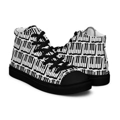 Black and White Piano Keys Women’s high top canvas shoes gift for Piano player music lover