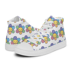 Smiling Flowers Women’s high top canvas shoes sneakers Gift for her