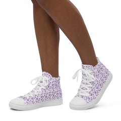 Purple Spotted Leopard Print Women’s high top canvas shoes sneakers