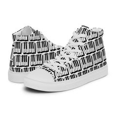 Black and White Piano Keys Women’s high top canvas shoes gift for Piano player music lover