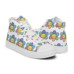 Smiling Flowers Women’s high top canvas shoes sneakers Gift for her