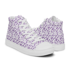 Purple Spotted Leopard Print Women’s high top canvas shoes sneakers