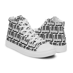 Black and White Piano Keys Women’s high top canvas shoes gift for Piano player music lover