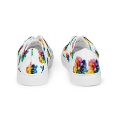 Artistic Watercolor Flowers Art Women’s lace-up canvas shoes