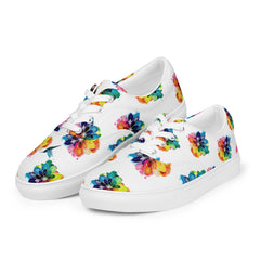 Artistic Watercolor Flowers Art Women’s lace-up canvas shoes