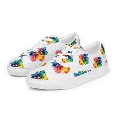 Artistic Watercolor Flowers Art Women’s lace-up canvas shoes