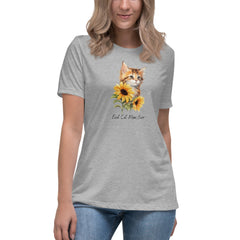 Best Cat Mom Ever Sunflower Women's Relaxed T-Shirt Mother's Day Birthday