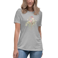 Pressed Pink Meadow Flowers Women's Relaxed T-Shirt gift for gardeners, florists or Mother's Day