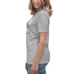 Pressed Blue Meadow Flowers Women's Relaxed T-Shirt gift for florists, gardeners or Mother's Day