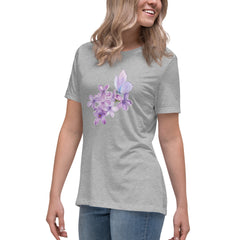 Purple Lilac Flowers Purple Butterfly Women's Relaxed T-Shirt