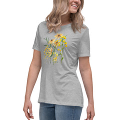 Pressed Wildflowers Yellow Meadow Flowers Women's Relaxed T-Shirt gift for someone who loves flowers Mother's Day