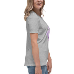 Purple Lilac Flowers Purple Butterfly Women's Relaxed T-Shirt