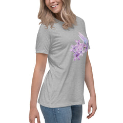 Purple Lilac Flowers Purple Butterfly Women's Relaxed T-Shirt