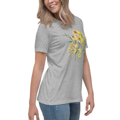 Pressed Wildflowers Yellow Meadow Flowers Women's Relaxed T-Shirt gift for someone who loves flowers Mother's Day