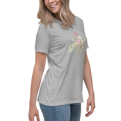 Pressed Pink Meadow Flowers Women's Relaxed T-Shirt gift for gardeners, florists or Mother's Day