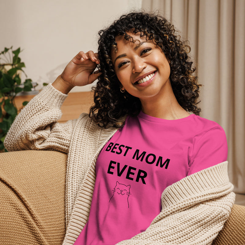 Best Mom Ever Cat Mom Women's Relaxed T-Shirt