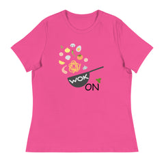 Funny T-shirt Wok On Cooks Chef Women's Relaxed T-Shirt Gifts for people who like to cook