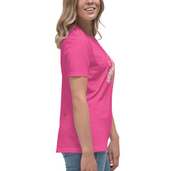 Pressed Pink Meadow Flowers Women's Relaxed T-Shirt gift for gardeners, florists or Mother's Day