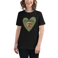 Funny T-shirt Best Tortie Mom Heart Tortoise Women's Relaxed T-Shirt for someone who loves tortoises turtles Valentine's Day Mother's Day