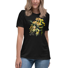 Pressed Wildflowers Yellow Meadow Flowers Women's Relaxed T-Shirt gift for someone who loves flowers Mother's Day