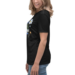 Pressed Blue Meadow Flowers Women's Relaxed T-Shirt gift for florists, gardeners or Mother's Day