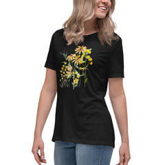 Pressed Wildflowers Yellow Meadow Flowers Women's Relaxed T-Shirt gift for someone who loves flowers Mother's Day