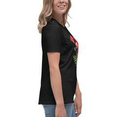 Pressed Red Poppies Flowers Women's Relaxed T-Shirt gift for Rememberance Day Veterans Day, gardener, florist Mother's Day