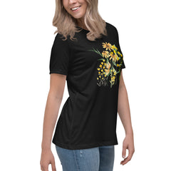 Pressed Wildflowers Yellow Meadow Flowers Women's Relaxed T-Shirt gift for someone who loves flowers Mother's Day