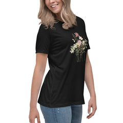 Pressed Pink Meadow Flowers Women's Relaxed T-Shirt gift for gardeners, florists or Mother's Day