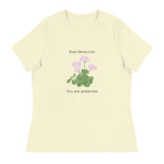 Victorian Flower Language Rose Geranium You are Preferred Women's Relaxed T-Shirt