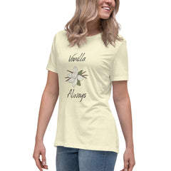 Vanilla Flower Vanilla Bean Women's Relaxed T-Shirt gift for someone who loves vanilla bakes baker