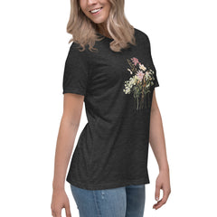 Pressed Pink Meadow Flowers Women's Relaxed T-Shirt gift for gardeners, florists or Mother's Day