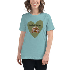 Funny T-shirt Best Tortie Mom Heart Tortoise Women's Relaxed T-Shirt for someone who loves tortoises turtles Valentine's Day Mother's Day