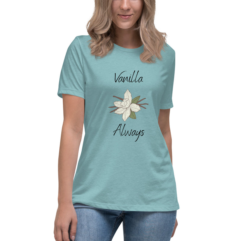 Vanilla Flower Vanilla Bean Women's Relaxed T-Shirt gift for someone who loves vanilla bakes baker