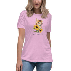 Best Cat Mom Ever Sunflower Women's Relaxed T-Shirt Mother's Day Birthday