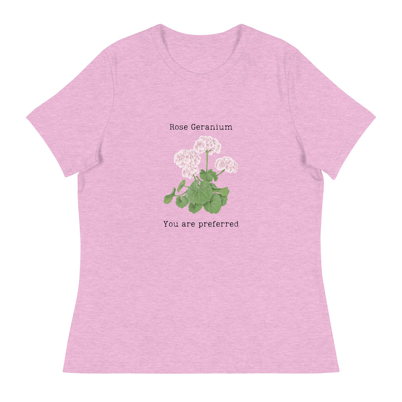 Victorian Flower Language Rose Geranium You are Preferred Women's Relaxed T-Shirt