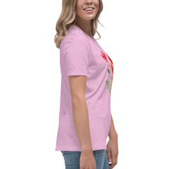 Pressed Red Poppies Flowers Women's Relaxed T-Shirt gift for Rememberance Day Veterans Day, gardener, florist Mother's Day