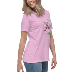 Pressed Purple Meadow Flowers Women's Relaxed T-Shirt gift for gardener, florist or Mother's Day