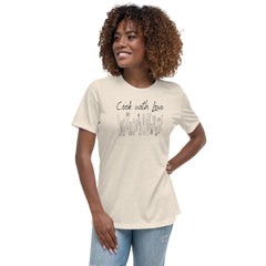 Cook with Love Cooks Chef Women's Relaxed T-Shirt Gifts for people who like to cook