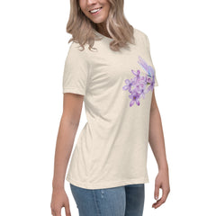 Purple Lilac Flowers Purple Butterfly Women's Relaxed T-Shirt