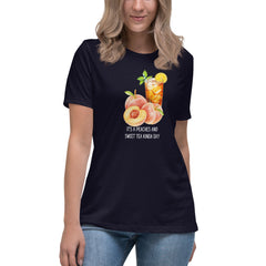 Peaches and Sweet Tea Women's Relaxed T-Shirt Short Sleeve Crew Neck t-shirt