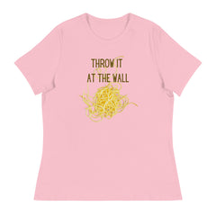 Funny T-shirt Throw it at the Wall Spaghetti Cooks Chef Women's Relaxed T-Shirt Gifts for people who like to cook