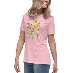 Pressed Wildflowers Yellow Meadow Flowers Women's Relaxed T-Shirt gift for someone who loves flowers Mother's Day