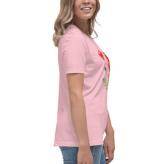 Pressed Red Poppies Flowers Women's Relaxed T-Shirt gift for Rememberance Day Veterans Day, gardener, florist Mother's Day