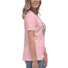 Pressed Blue Meadow Flowers Women's Relaxed T-Shirt gift for florists, gardeners or Mother's Day