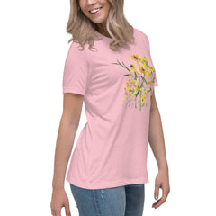 Pressed Wildflowers Yellow Meadow Flowers Women's Relaxed T-Shirt gift for someone who loves flowers Mother's Day